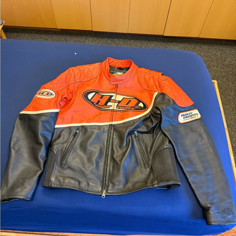 Harley-Davidson Black and Orange Riding Jacket